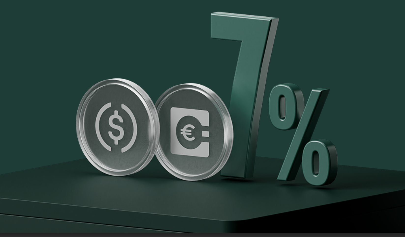 Bitpanda Earn platform offering up to 7% yields on popular stablecoins like USDC and EUR-backed crypto.